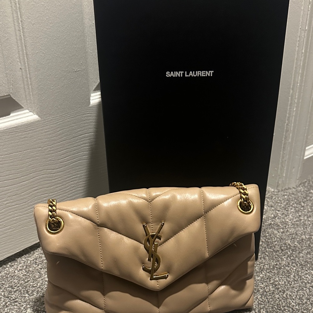 Yves Saint Laurent LouLou Puffer Small Bag - Dark Beige - Picture 10 of 13